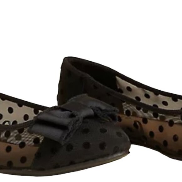 Polka Dot Mesh Pointed Flat (WW) - Size 10 - Picture 1 of 4
